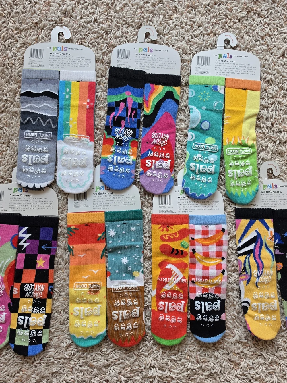 NEW Pals Kids Mismatched Socks Sz 7-13.5